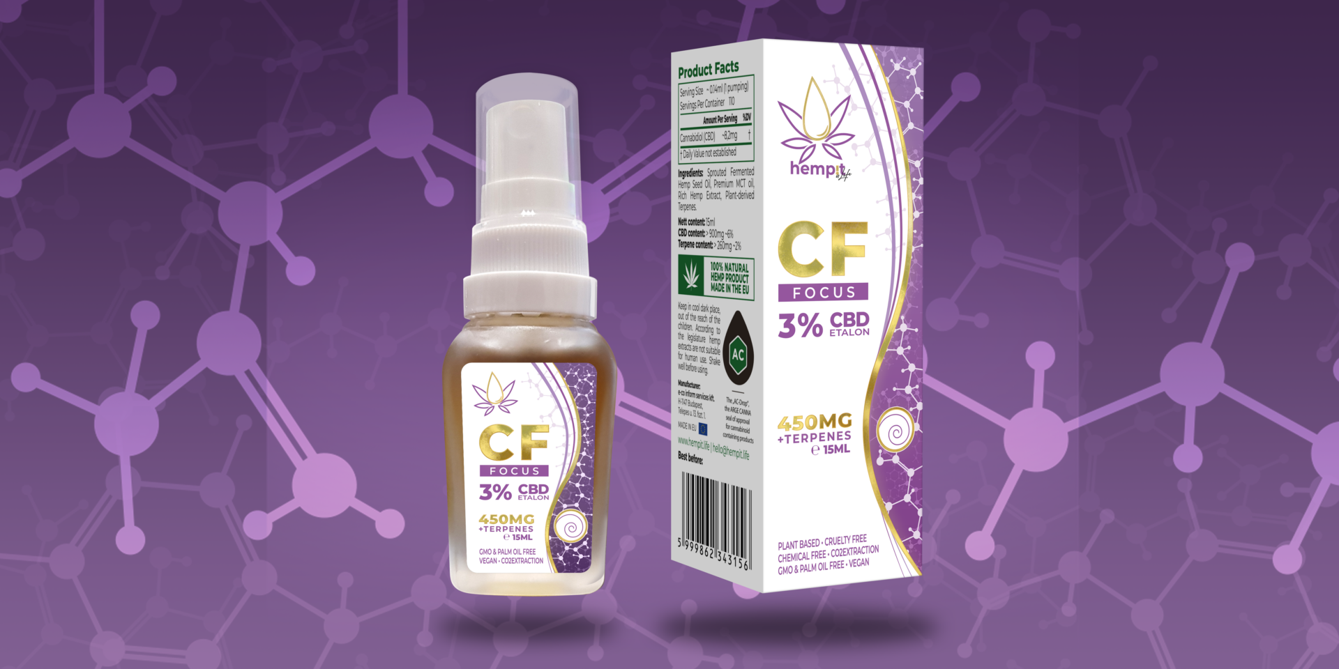 HEMPIT HEMP!TERP Focus 3% ulei CBD cu terpene